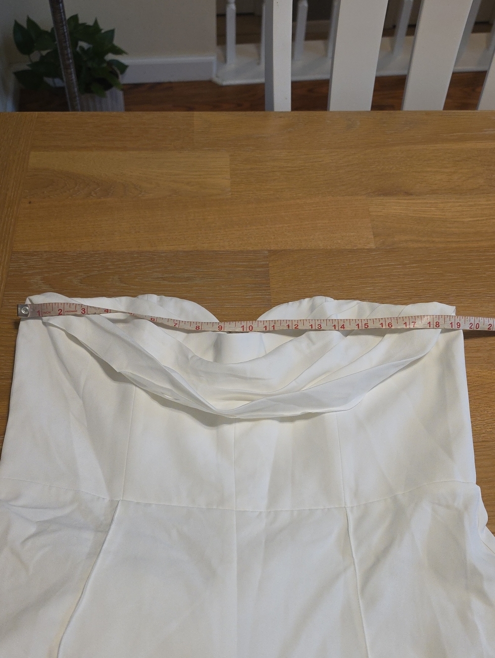 Showpo. Stacey White Strapless Cowl Wide-Leg Jumpsuit In Off White Size 14 New - Picture 7 of 8
